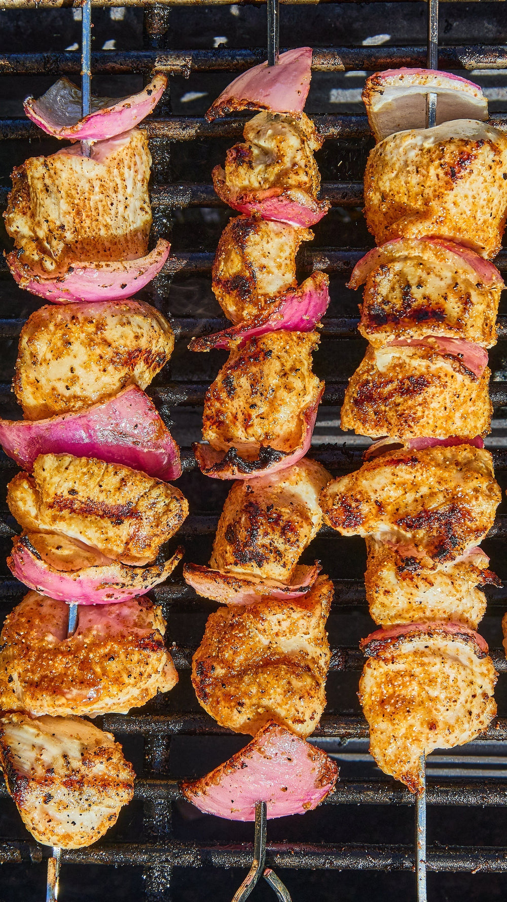 Savory Desert-Dusted Chicken Skewers with Red Onion