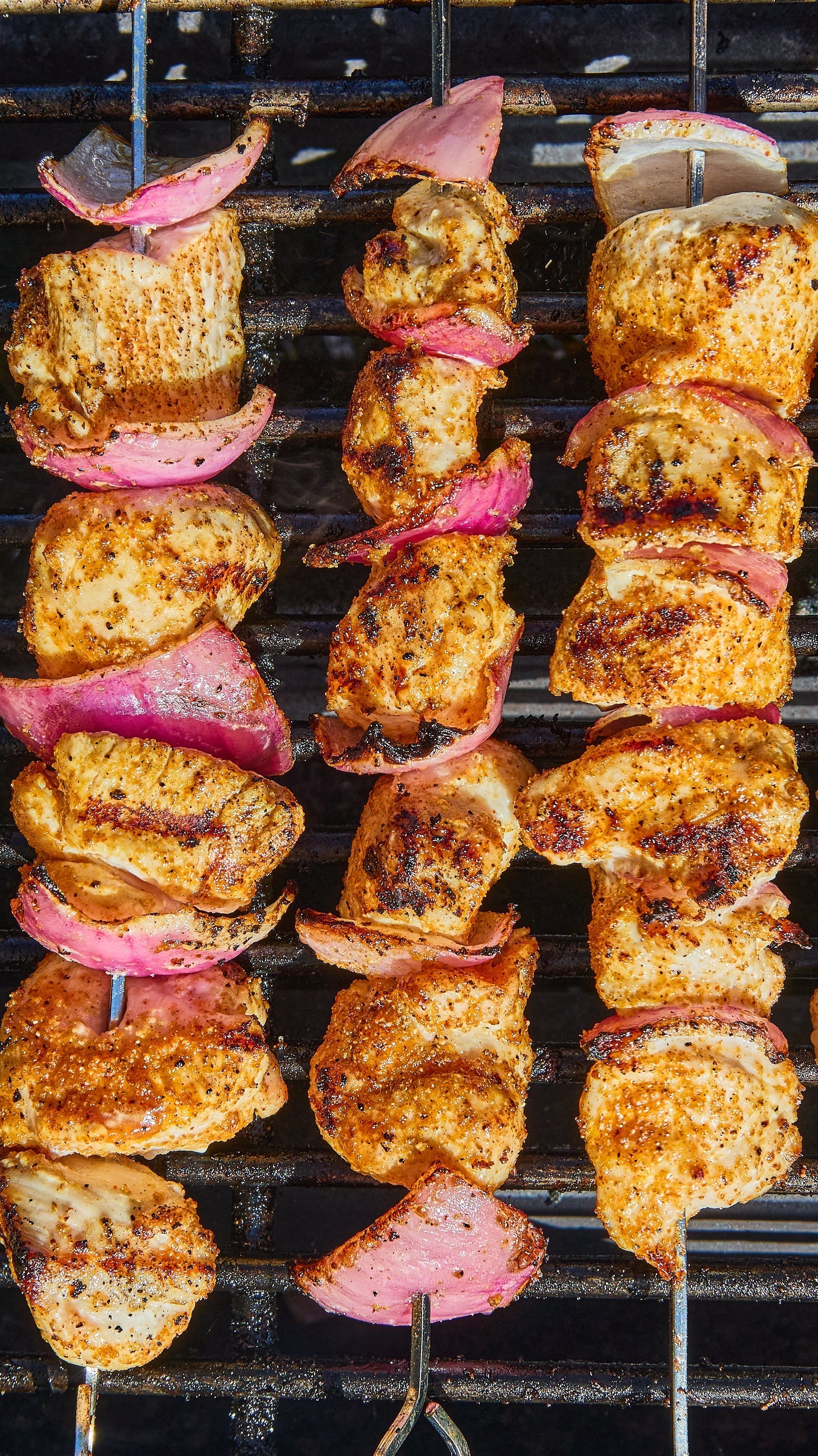 Savory Desert-Dusted Chicken Skewers with Red Onion