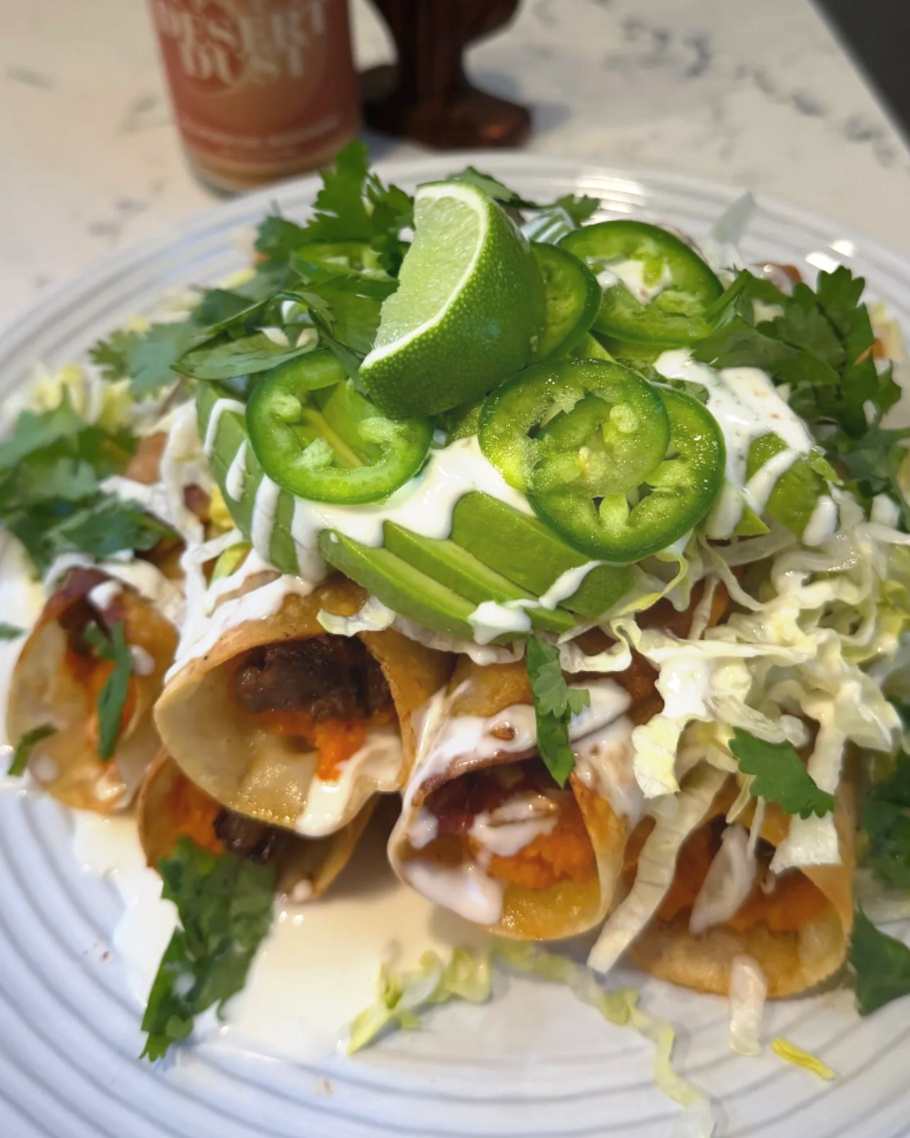 Spicy Beef and Sweet Potato Flautas