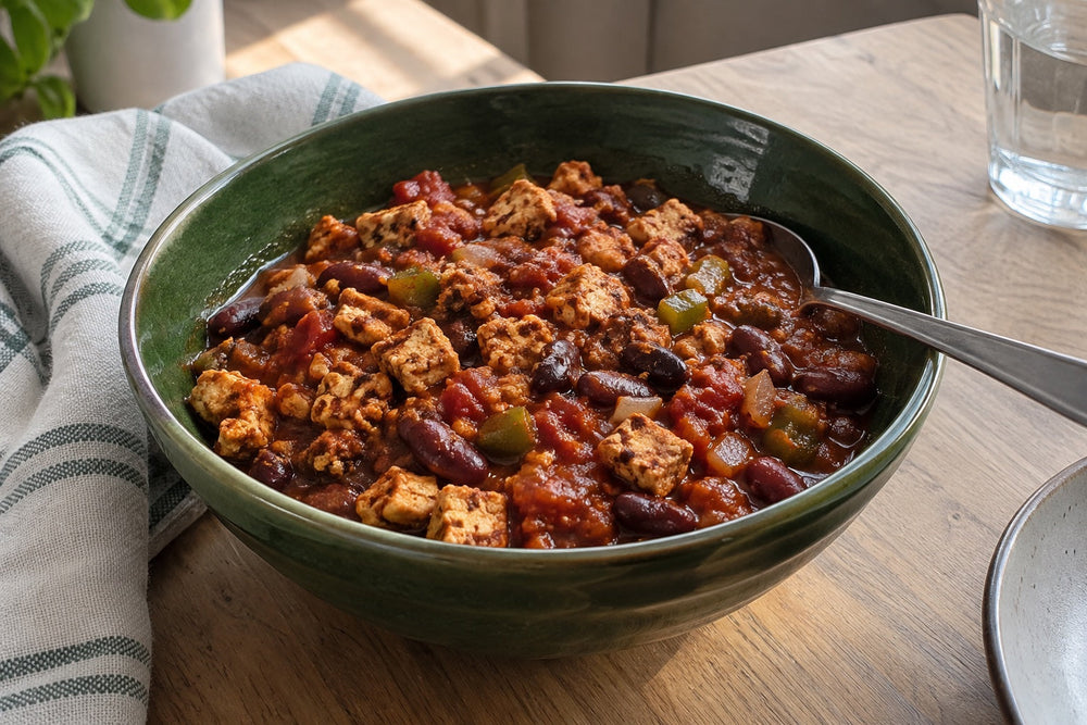 Tofu Chili with Spicy Taco Dust