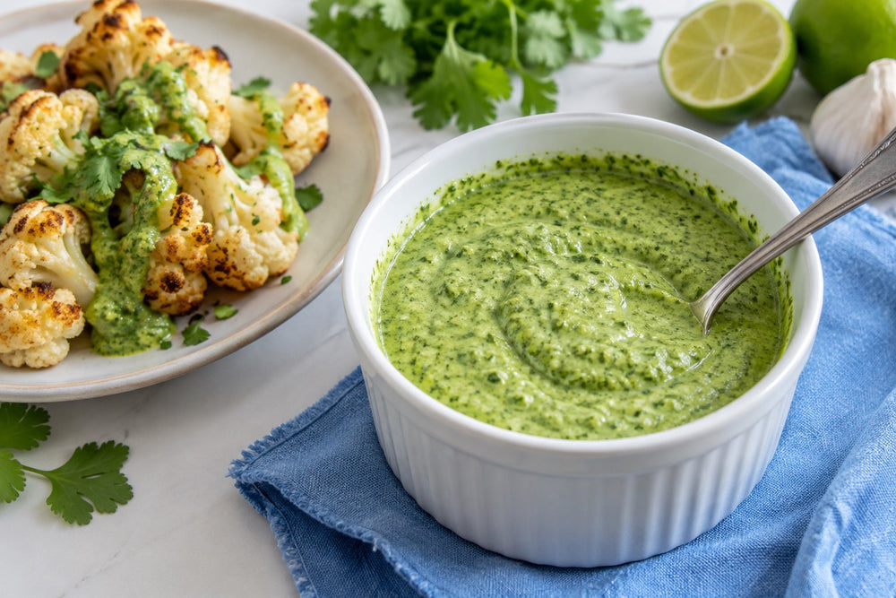 Peruvian-Inspired Green Sauce with Savory Dust