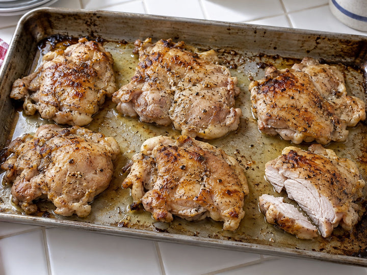 Baked Boneless Chicken Thighs with Savory Dust