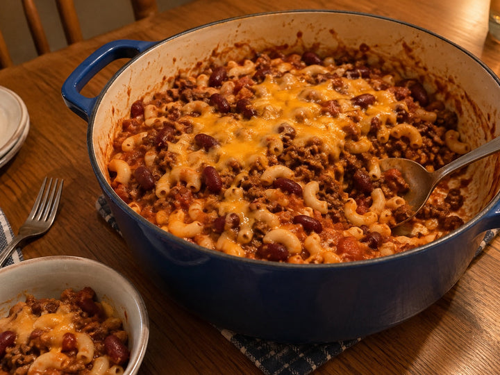 One-Pot Chili Mac with Spicy Taco Dust