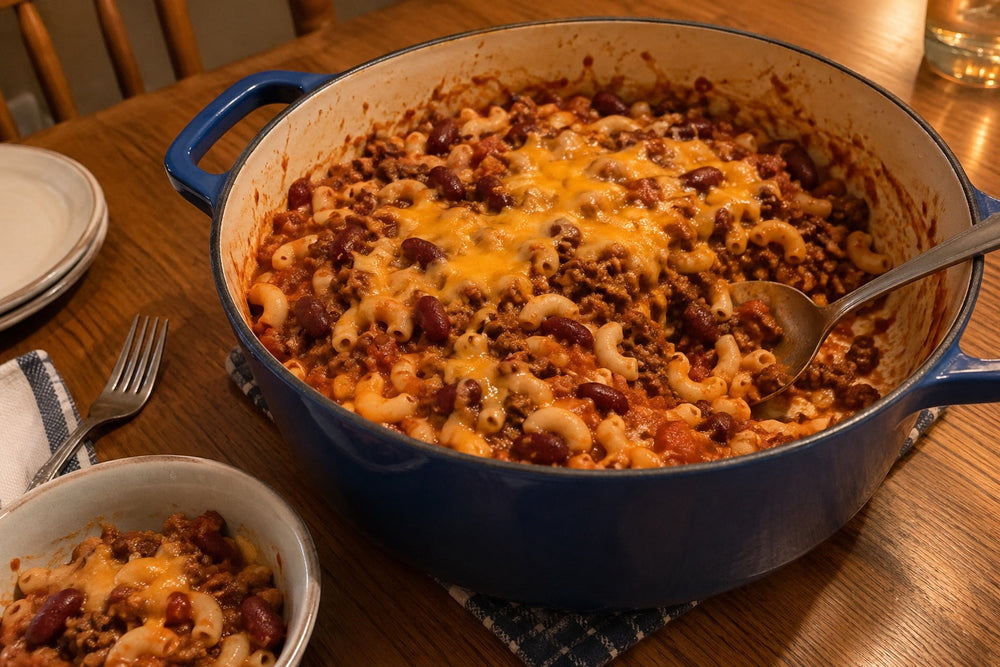 One-Pot Chili Mac with Spicy Taco Dust