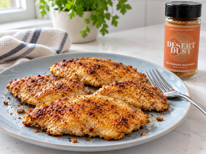Hot Honey Chicken with Spicy Desert Dust ready to serve
