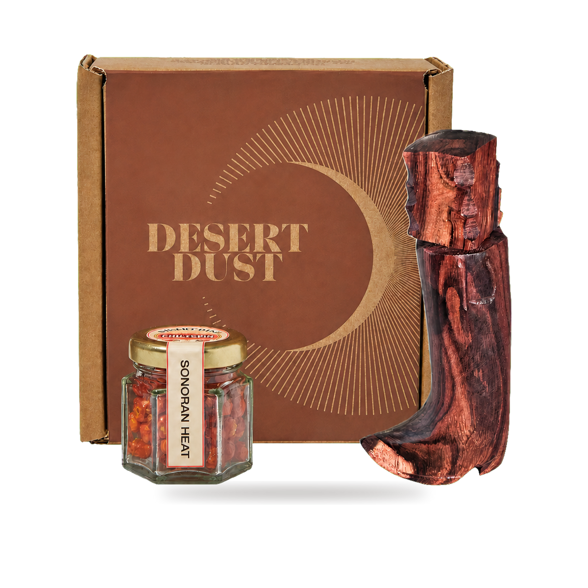 Chiltepin Pepper Gift Set with Artisanal Cowboy Boot Grinder