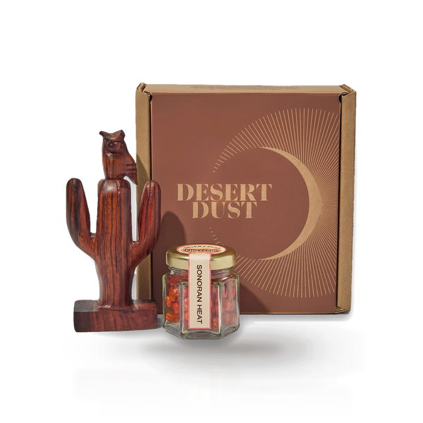 Chiltepin Pepper Gift Set with Artisanal Saguaro Cactus Grinder