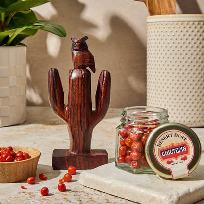 Chiltepin Pepper Gift Set with Artisanal Saguaro Cactus Grinder
