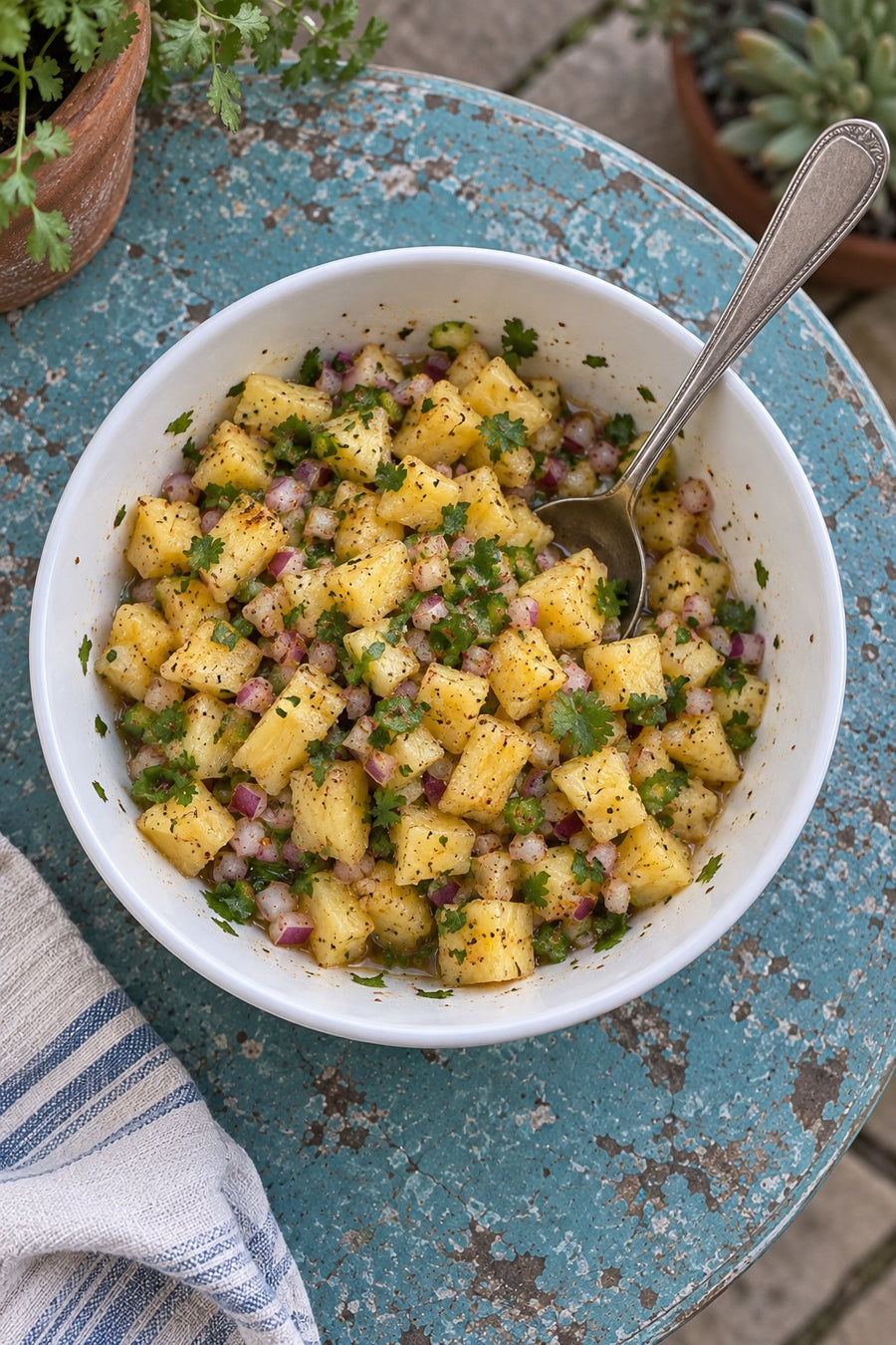 Pineapple Salsa with Spicy Dust