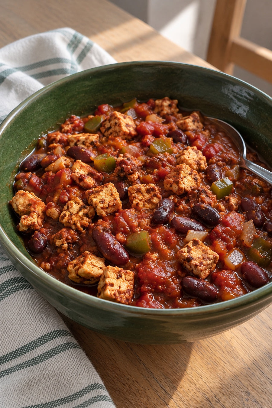 Tofu Chili with Spicy Taco Dust