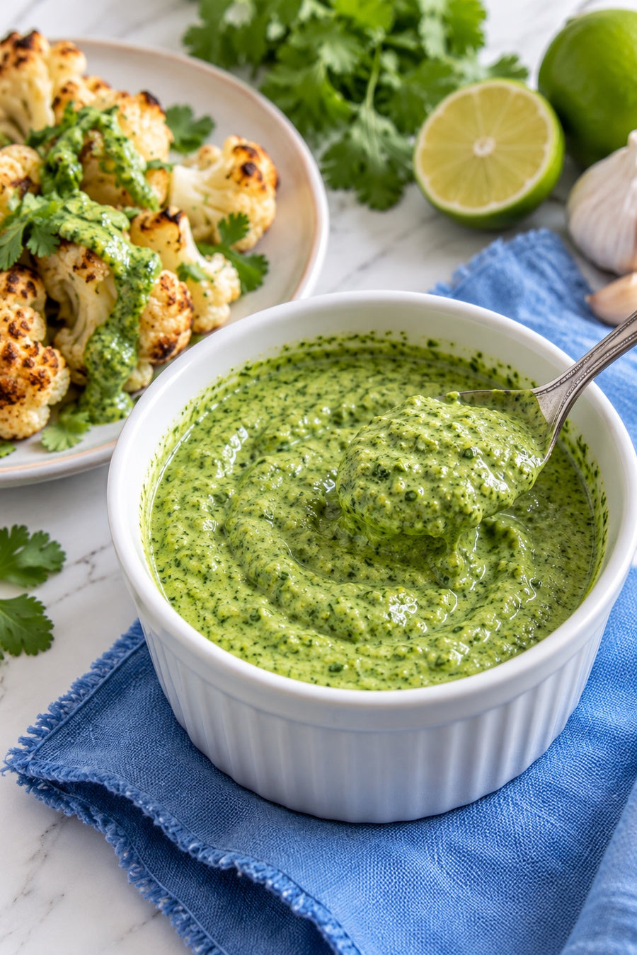 Peruvian-Inspired Green Sauce with Savory Dust