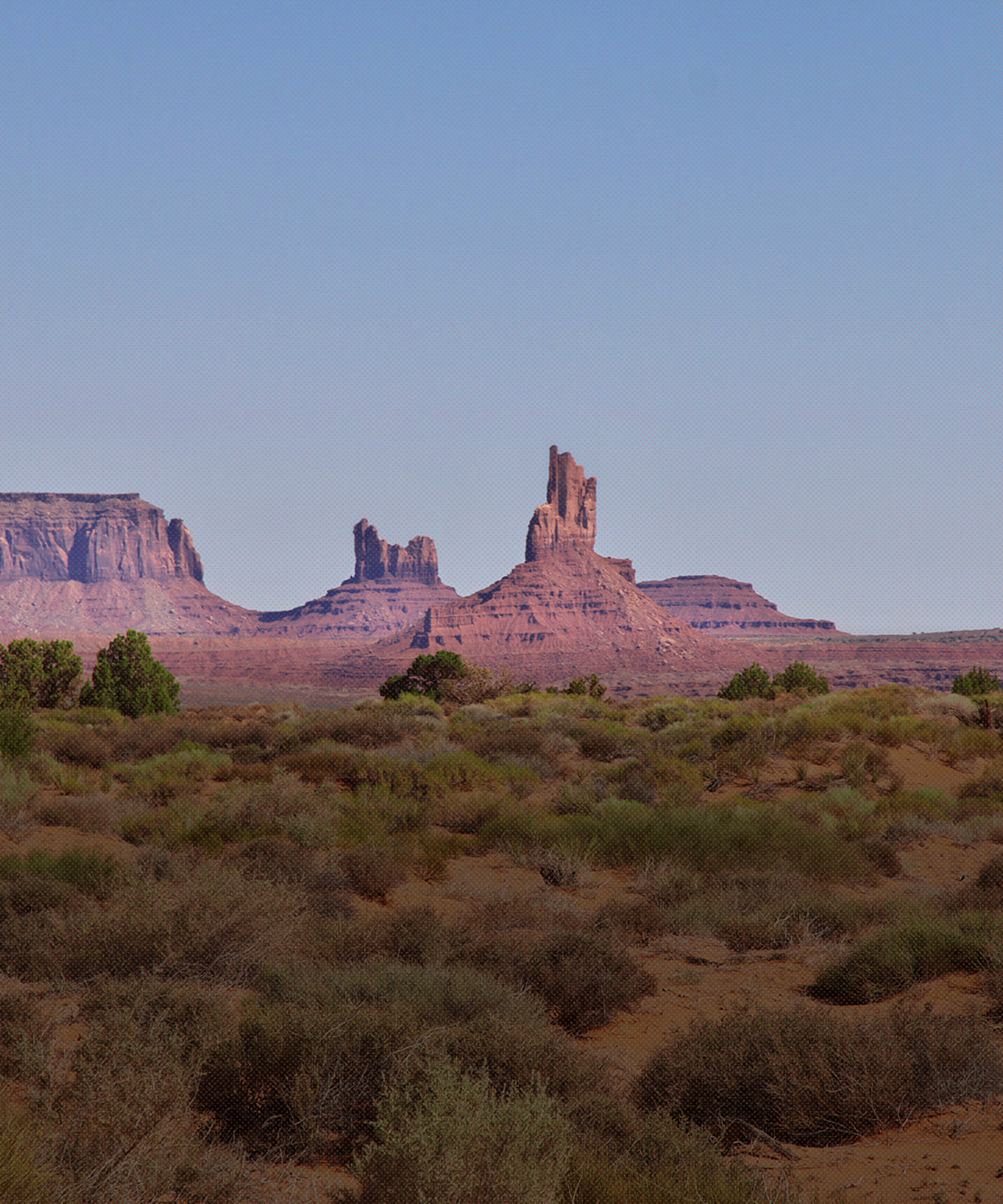 Moonrise over desert mountains