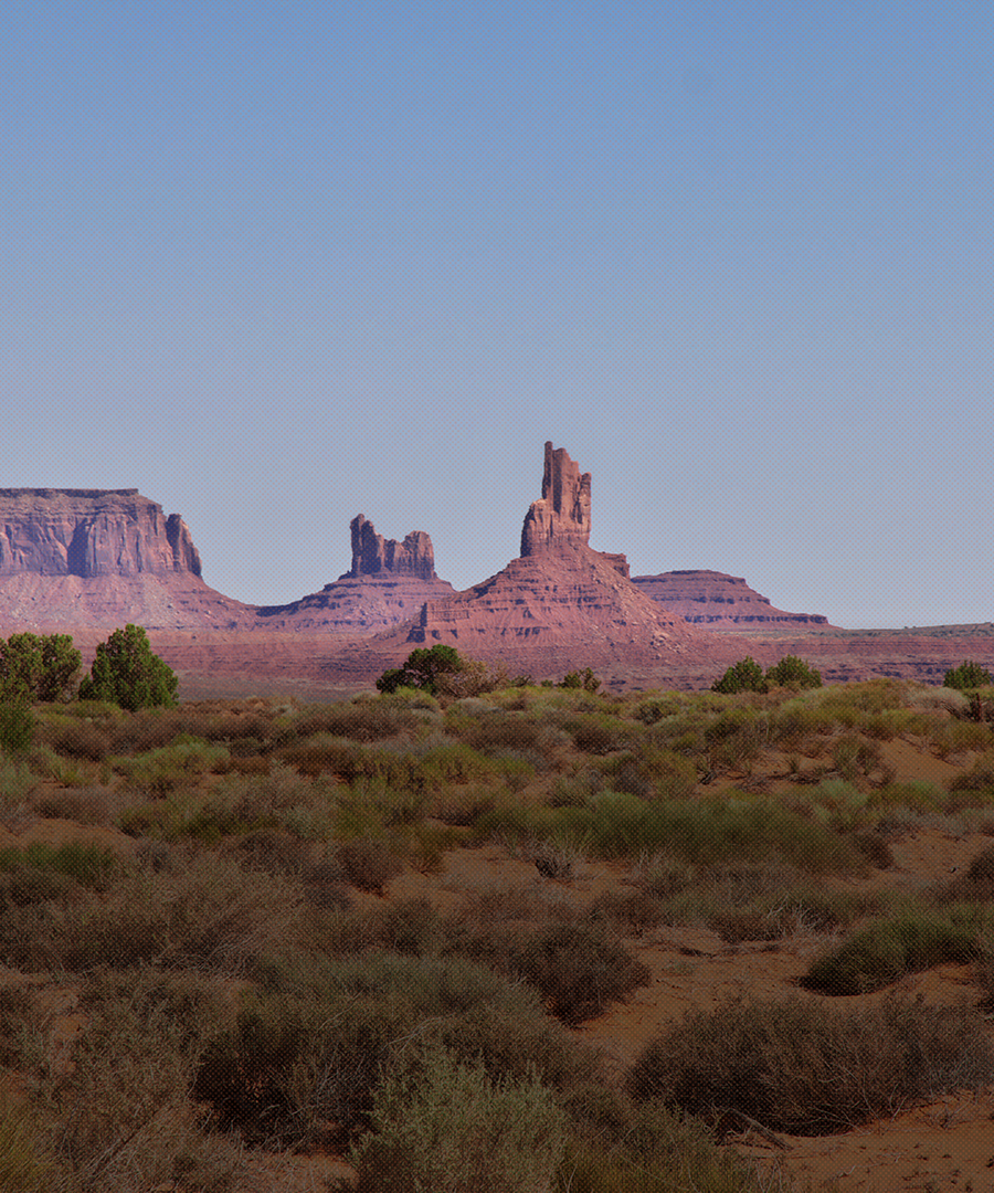 Moonrise over desert mountains