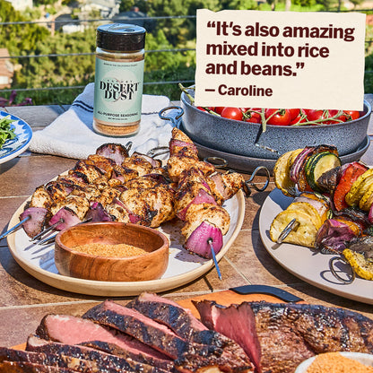 Savory Desert Dust Seasoning. Customer review: It's also amazing mixed into rice and beans. Review by Caroline