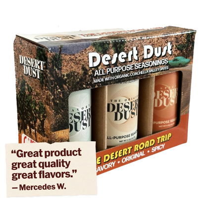 The Desert Dust Roadtrip Trio. Customer review: Great product great quality great flavors. Review by Mercedes W.