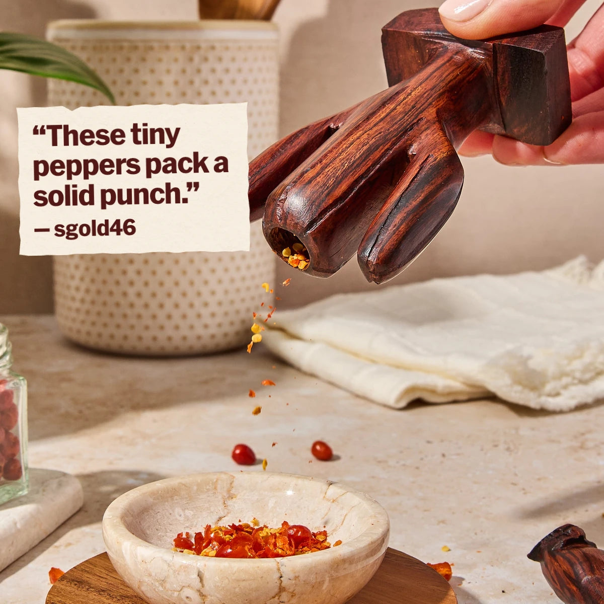 Chiltepin Pepper. Customer review: These tiny peppers pack a solid punch. Review by sgold46