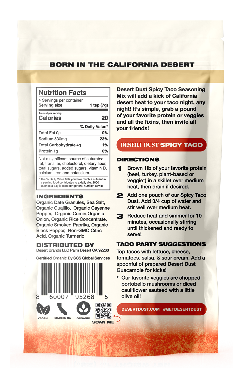 Desert Dust Spicy Taco Seasoning 6 Pack