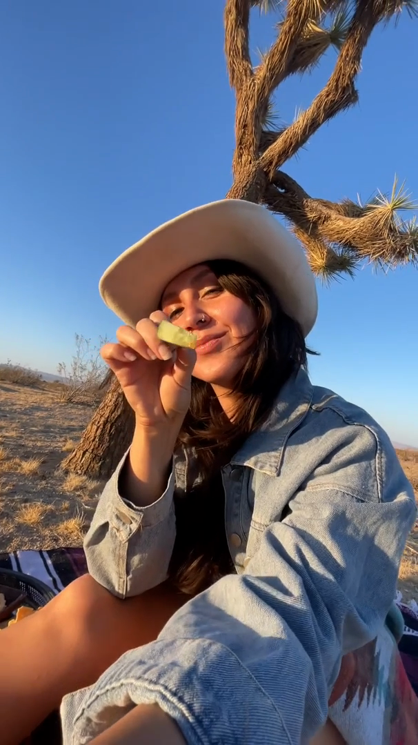 Desert Dust products and food at a desert picnic