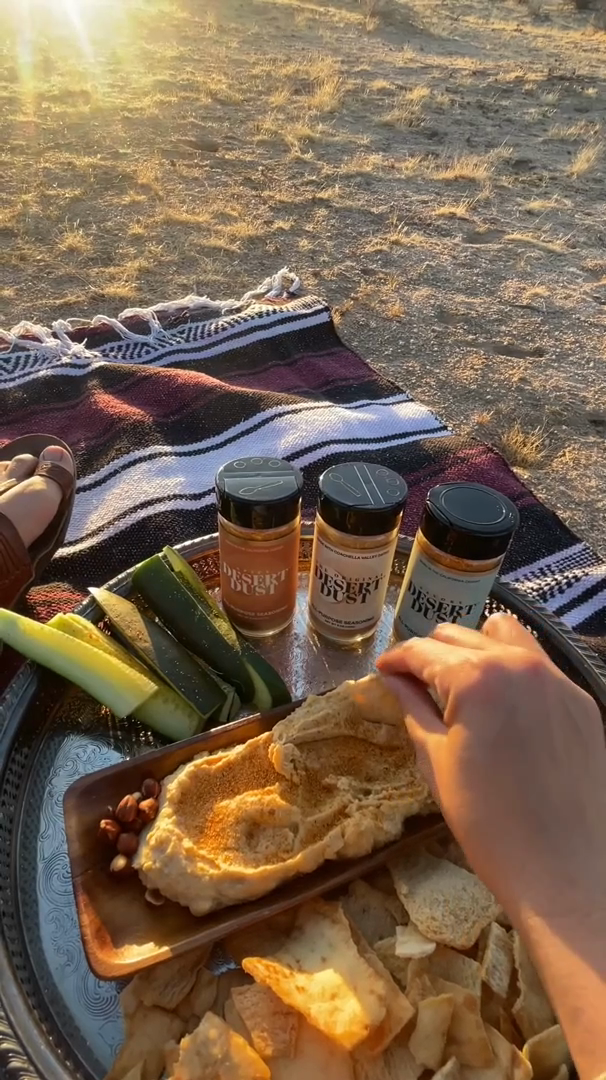 The outdoor snack spread and seasonings