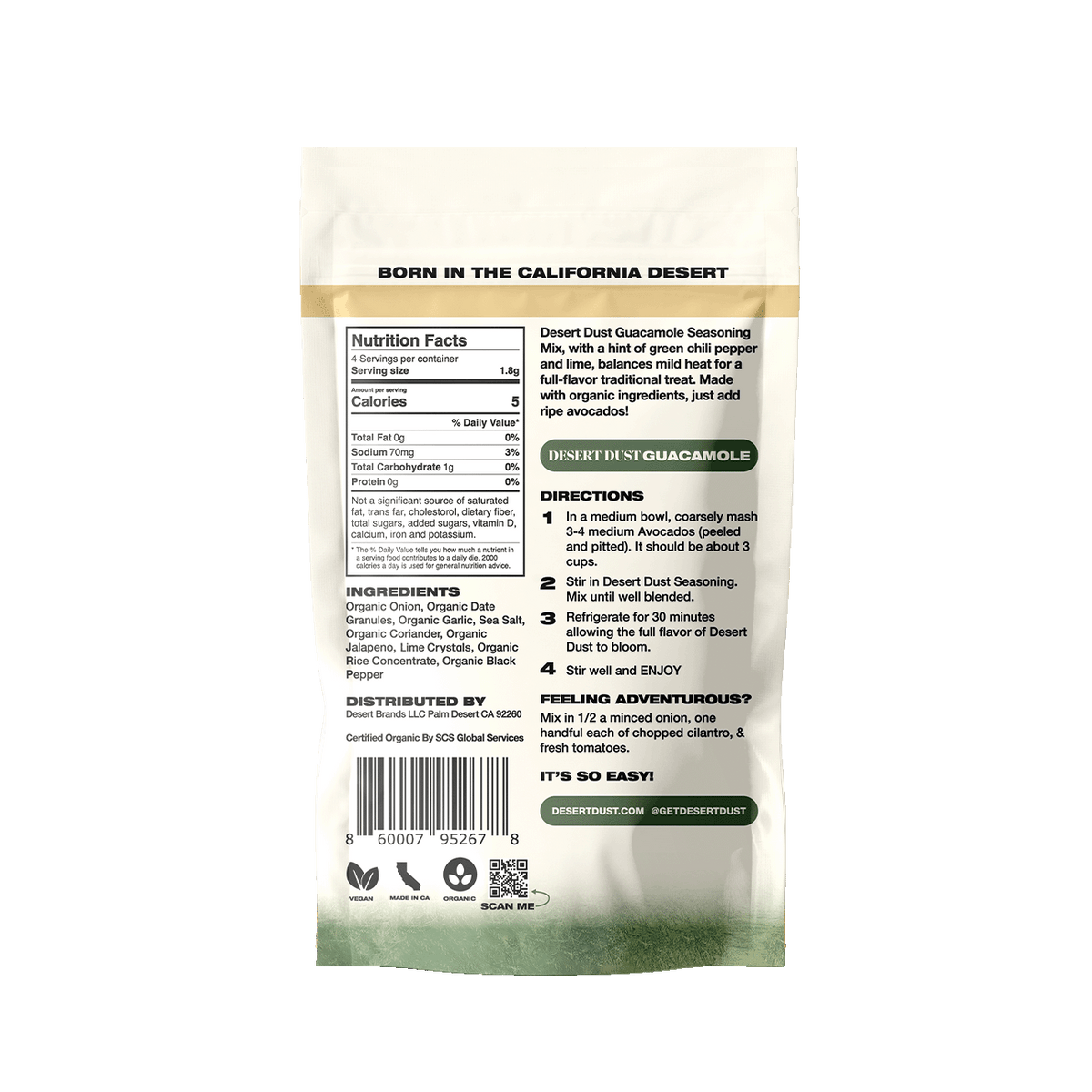 Desert Dust Guacamole Seasoning Single Pack