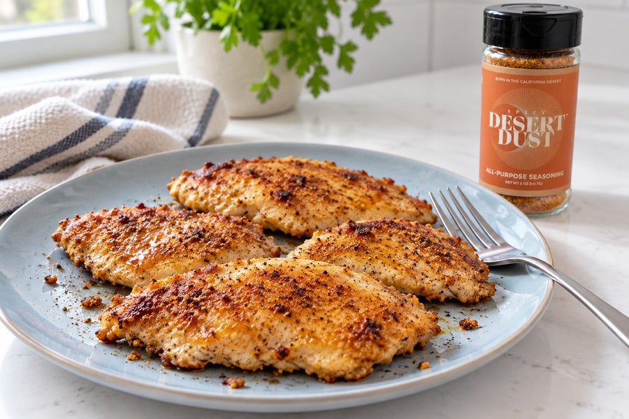 Hot Honey Chicken with Spicy Desert Dust ready to serve
